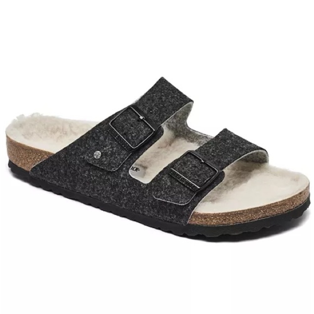 Birkenstock Arizona Rivet Wool Felt Doubleface Gray Sandals